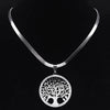 Tree of Life Stainless Steel Crystal Necklaces Pendants Women Gold Color Neckless Jewelry bijoux acier innoxydable femme