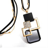 Women Collier Femme Crystal Gray Blue Color Geometric Statement Colar Long Necklaces&Pendants for Jewelry Bijoux