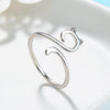 Women Finger Rings Pet Dog Paw Cat Ears Leaves Open Design Minimalist Ring Wedding Party Adjustable Ring Jewelry Gift