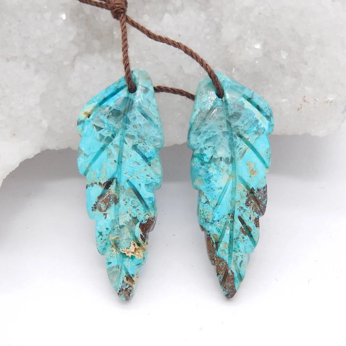 jewelry,Natural Gemstone Leaf Carved Chrysocolla Women Earrings Beads for Jewelry Making