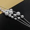 Fine Jewelry Charm Silver Color Bead Necklace Classic High-quality  for Women Lady Wedding Chain   Gift