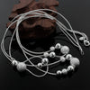 Fine Jewelry Charm Silver Color Bead Necklace Classic High-quality  for Women Lady Wedding Chain   Gift