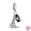 Fit Pandora 925 Original Bracelet  Bee Astronaut Eiffel Tower 925 Silver Charms Beads Fine DIY Birthday Jewelry For Women