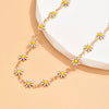 Flower Daisy Clavicle Chain Necklace For Women Girls Sweet Short Choker Ladies Cute Daisy Neck Chain Jewelry Gift