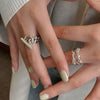 Foxanry Vintage Handmade OT Buckle Engagement Rings for Women Couples   Creative Geometric Handmade Party Jewelry Gift