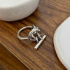 Foxanry Vintage Handmade OT Buckle Engagement Rings for Women Couples   Creative Geometric Handmade Party Jewelry Gift