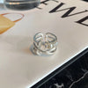 Foxanry Vintage Handmade OT Buckle Engagement Rings for Women Couples   Creative Geometric Handmade Party Jewelry Gift