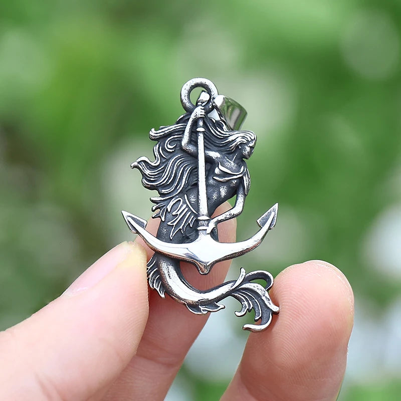 Freeshipping Anchor And Ancient Greek Mythology Navigation Series Retro Two-Sided Pendant Necklace Male Tide Vintage Jeweklry
