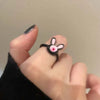 Funny Black Cat Monster Ring for Women Cartoon Big Eye Couple Rings Wedding Finger Jewelry  Sweet Accessories  New