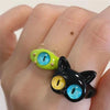 Funny Black Cat Monster Ring for Women Cartoon Big Eye Couple Rings Wedding Finger Jewelry  Sweet Accessories  New