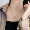 Genuine 100% 100% 925 Sterling Silver Simpl Letter V Pendant Necklace Women Chokers Creative  s Korean Jewelry