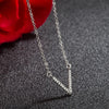 Genuine 100% 100% 925 Sterling Silver Simpl Letter V Pendant Necklace Women Chokers Creative  s Korean Jewelry