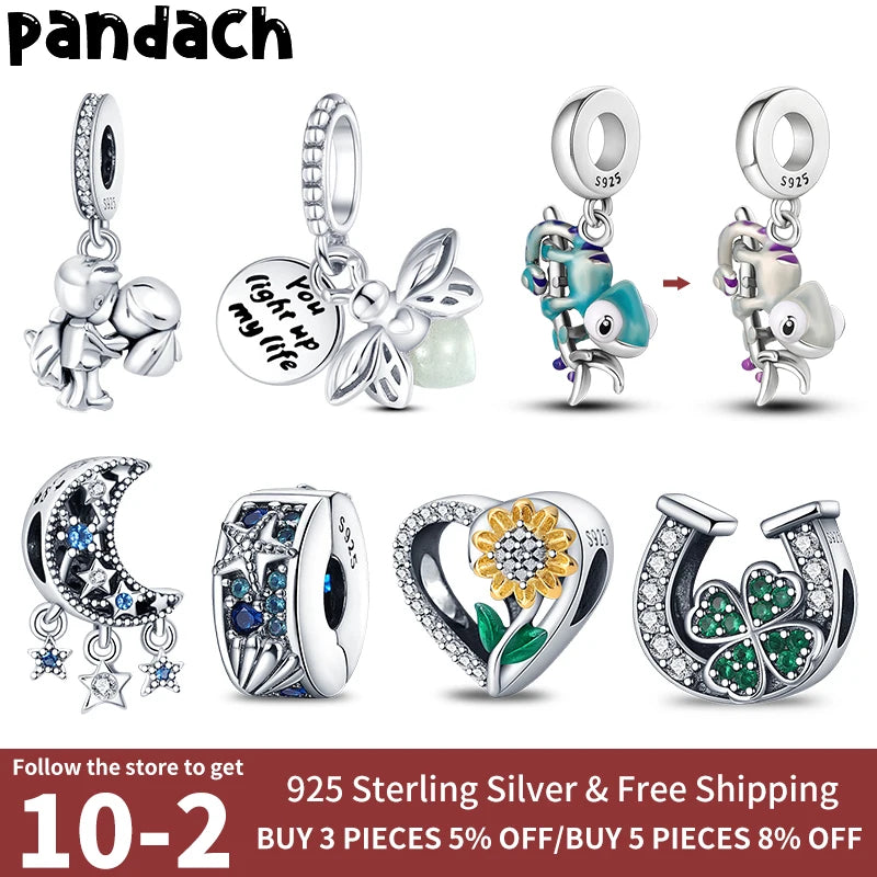 Glow in the Dark Firefly Charm Bead Fit Pandora Original Bracelet 925 Sterling Silver Chameleon Pendant Beads Women DIY Jewelry
