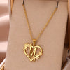 Gold Color Dainty Flower Initials Necklace Women Girl Stainless Steel Heart Letter Choker Necklace  Gifts Alphabet Jewelry