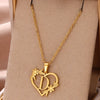 Gold Color Dainty Flower Initials Necklace Women Girl Stainless Steel Heart Letter Choker Necklace  Gifts Alphabet Jewelry