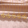 Gold Color Dainty Flower Initials Necklace Women Girl Stainless Steel Heart Letter Choker Necklace  Gifts Alphabet Jewelry