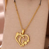 Gold Color Dainty Flower Initials Necklace Women Girl Stainless Steel Heart Letter Choker Necklace  Gifts Alphabet Jewelry