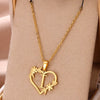 Gold Color Dainty Flower Initials Necklace Women Girl Stainless Steel Heart Letter Choker Necklace  Gifts Alphabet Jewelry