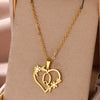Gold Color Dainty Flower Initials Necklace Women Girl Stainless Steel Heart Letter Choker Necklace  Gifts Alphabet Jewelry