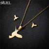 Golden Stainless Steel Jewelry Sets for Women   Jewelry Koala Daisy Hummingbird Necklace Cross Simple Earrings Brinco