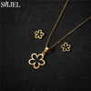 Golden Stainless Steel Jewelry Sets for Women   Jewelry Koala Daisy Hummingbird Necklace Cross Simple Earrings Brinco