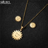 Golden Stainless Steel Jewelry Sets for Women   Jewelry Koala Daisy Hummingbird Necklace Cross Simple Earrings Brinco