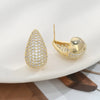 Gorgeous Chunky Dome Earrings Dupes for Women Sparkling Rhinestone Water Drop Earring Hoops Fine Wedding Jewelry Lightweight
