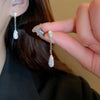 Gorgeous Chunky Dome Earrings Dupes for Women Sparkling Rhinestone Water Drop Earring Hoops Fine Wedding Jewelry Lightweight
