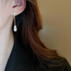 Gorgeous Chunky Dome Earrings Dupes for Women Sparkling Rhinestone Water Drop Earring Hoops Fine Wedding Jewelry Lightweight