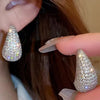 Gorgeous Chunky Dome Earrings Dupes for Women Sparkling Rhinestone Water Drop Earring Hoops Fine Wedding Jewelry Lightweight