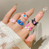 Gothic Punk Colorful One Eyed Monster Resin Acrylic Rings for Women Funny Cartoon Halloween Cosplay Finger Ring Jewelry Gifts