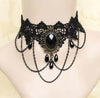 Gothic Punk Lace Choker Necklace For Women  Retro Clavicle Chain Halloween Collar Choker Steampunk Jewelry Gift for Girl