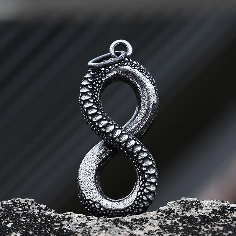 Gothic Snake Pendant Necklace For Mens Stainless Steel Animal Pendants Chain Punk Biker Jewelry Creative Gift Wholesale