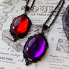 Gothic Vampire Embossed Charm Necklace for Men Women Evil Crystal  Witch Jewelry Gift Mystery Crystal Pendant Choker 2023