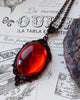 Gothic Vampire Embossed Charm Necklace for Men Women Evil Crystal  Witch Jewelry Gift Mystery Crystal Pendant Choker 2023