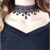 Gothic Victorian Black Lace Necklace Women Girl Boho Crystal Tassel Sexy Lace Choker Steampunk Dark Loli Style Halloween Jewelry