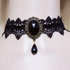 Gothic Victorian Black Lace Necklace Women Girl Boho Crystal Tassel Sexy Lace Choker Steampunk Dark Loli Style Halloween Jewelry