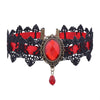 Gothic Victorian Black Lace Necklace Women Girl Boho Crystal Tassel Sexy Lace Choker Steampunk Dark Loli Style Halloween Jewelry
