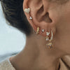 Crmya Gold Silver Filled Heart Hoop Earrings CZ Zircon Long Chain Stud Earings For Women Girls Jewelry - Image 4