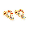 Stainless Steel Initials Letters A-Z Stud Earrings For Women Girls Gold Color Cubic Zirconia Small Mini Earrings Gifts - Image 17