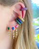 tear drop cz tassel chain earring colorful birthstone cubic zirconia Gold color multi color stone jewelry - Image 2