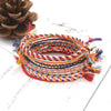 Lucky Tibetan String Bracelets Bangles for Women Men Handmade Tassel Knots Thread Rope Bracelet Ethnic Jewelry - Image 1