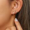 Clear Stone Pave Huggie Hoop Earrings in Stainless Steel - Image 26