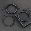 4 6 8mm Blue Sandstone Beads Bracelets Bangles for Women Men Handmade Stone Braided Bracelet Shining Wrist Jewelry - Image 1