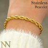 10 Pcs 3mm 5mm Rope Bracelet Stainless Steel Bracelet Gold Rope Chain Bracelet for Men or Women, Gold Bracelet - Image 1