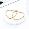 peach heart earrings circle jewelry simple pendant Earring stainless steel hoop earring 1 Pair Gifts for women girls - Image 2
