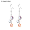 Pearl Earrings Freshwater Pearl Tassels Pearl Jewelry Drop Earrings Silver Jewelry For Woman - Image 1