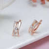 Personality 585 Rose White Gold Color Design A&W Letter English Lock Clip Earrings Zircon Earrings Jewelry Gift - Image 3