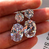 Simple Stylish Big Oval CZ Women Drop Earrings Elegant Female Accessories Brilliant Cubic Zirconia Earring Jewelry - Image 1