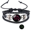 12 Zodiac Sign Glow in The Dark bracelet Bangle For Women Men Glass Constellations Charm Leather Rope Chains Jewelry - Image 22